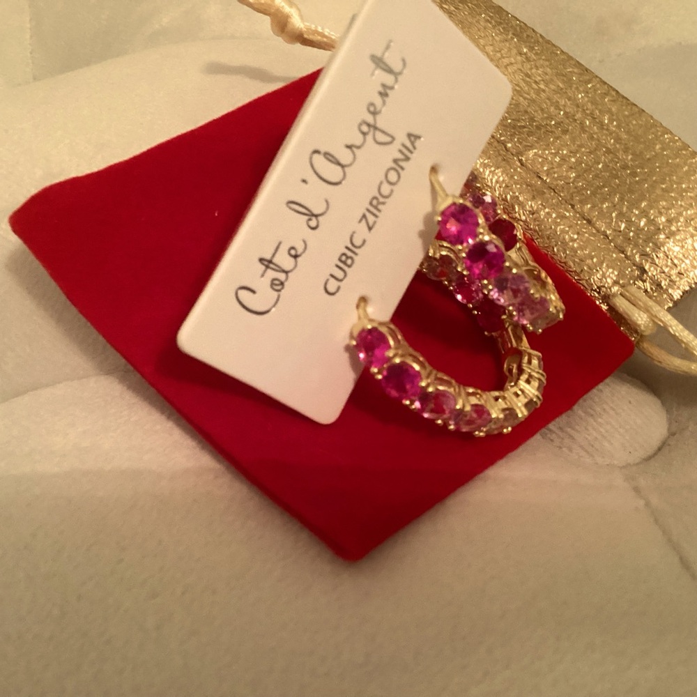 Beautiful pink and gold earrings